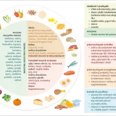Koło zdrowia: warzywa, owoce, zboża (bez glutenu), białko. Co to jest gluten? To białko w zbożach, np. pszenicy.